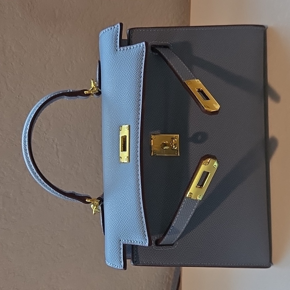 Mini Sellier Kelly Crossbody Bag Top Handle w/ Gold Hardware - Picture 5 of 9